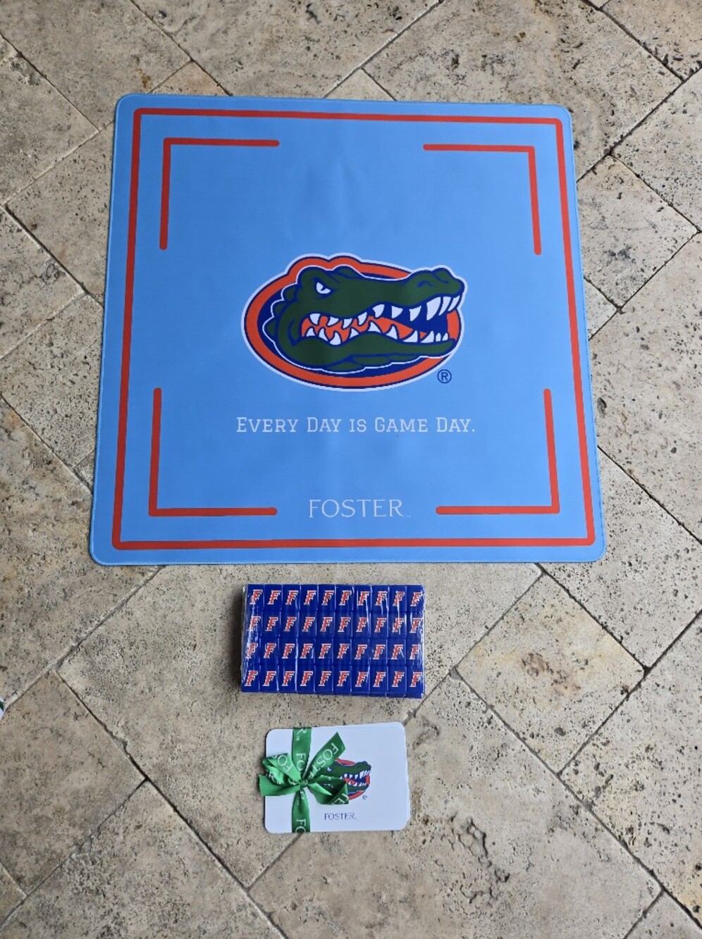 Florida Gators Collegiate Mahjong Tiles, Mat, And Shufflers - Blue & Orange